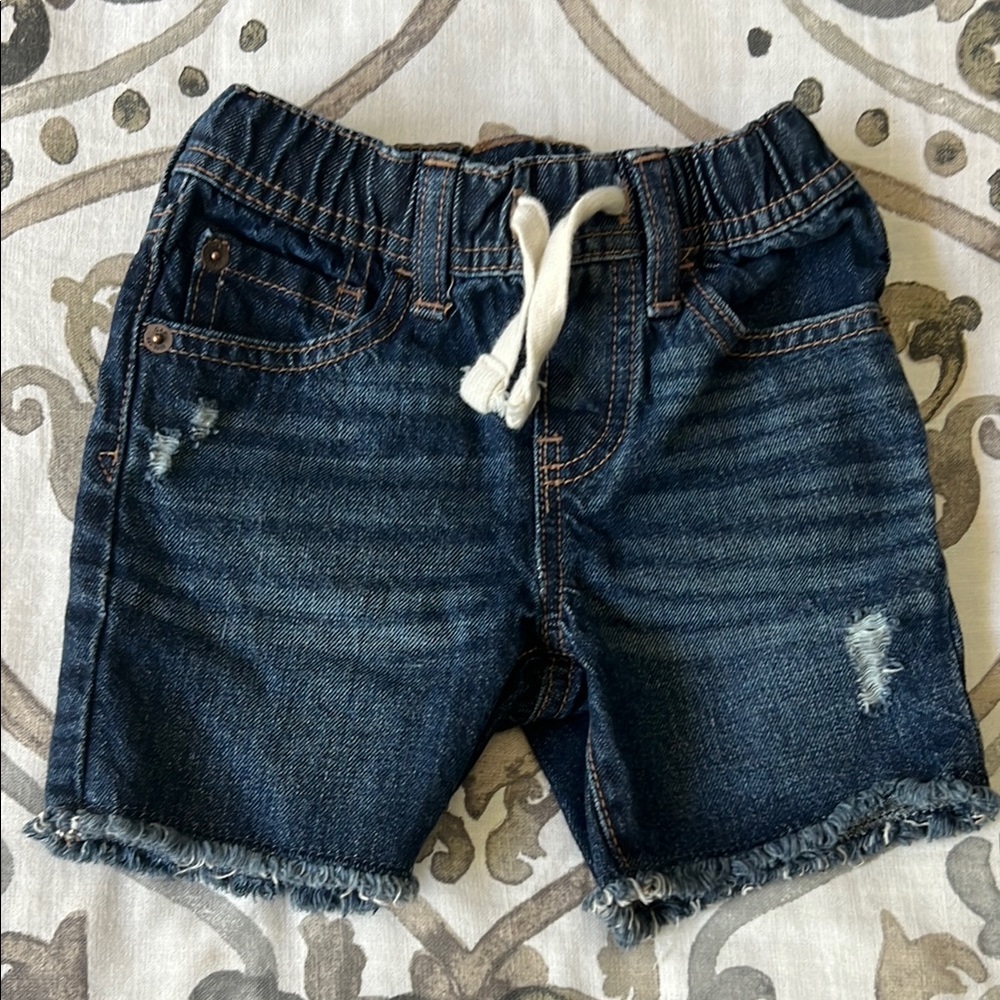 GAP Baby Dark Blue pull-up distressed cut off Denim Shorts